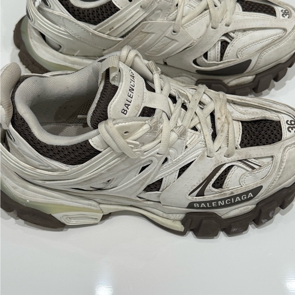 Balenciaga White and Brown Sneakers - Picture 1 of 4